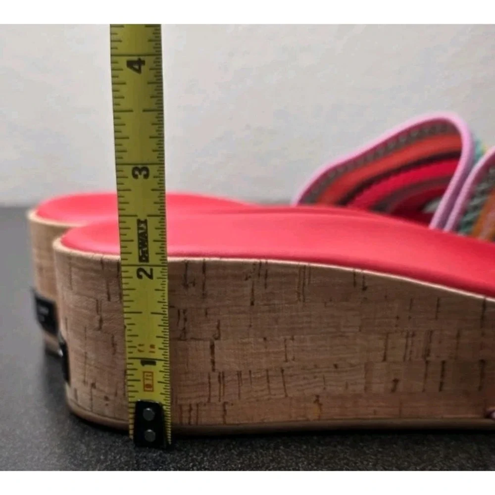 KATE SPADE WEDGE BREEZE SLIP ON SANDALS Platform Beach Red Woman 9.5 Coastal